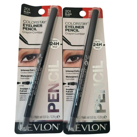 Revlon Makeup Revlon Colorstay Pencil Eyeliner Waterproof Builtin Sharpener In 2 Black Noir